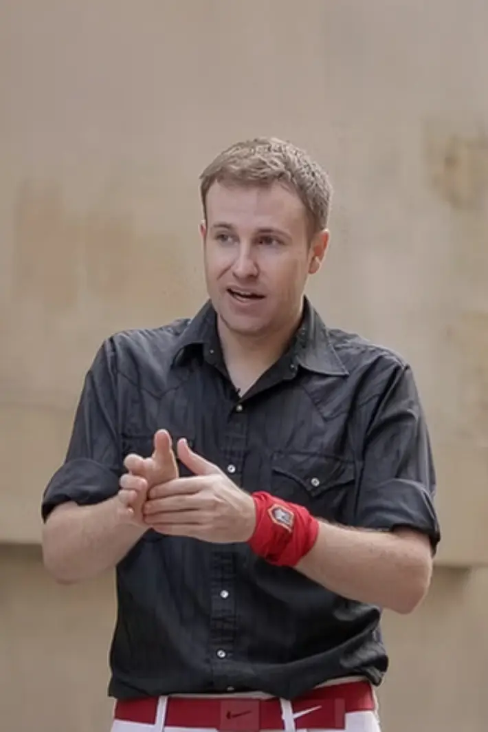 Dennis Clancey, founder of Encierro and active bull runner, in Pamplona