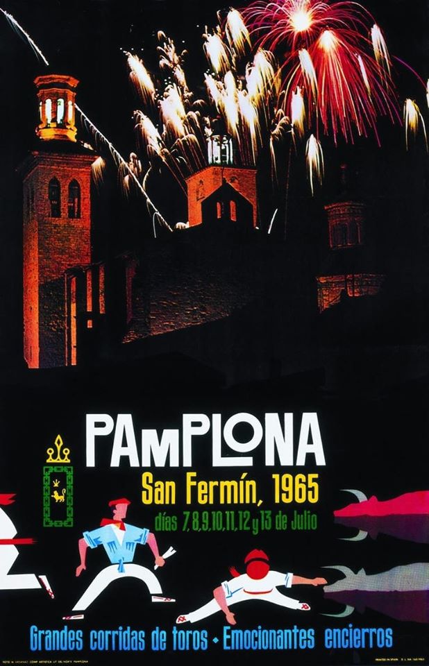 Official San Fermín 1965 cartel poster