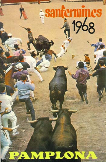 Official San Fermín 1968 cartel poster