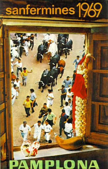 Official San Fermín 1969 cartel poster