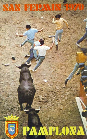 Official San Fermín 1970 cartel poster