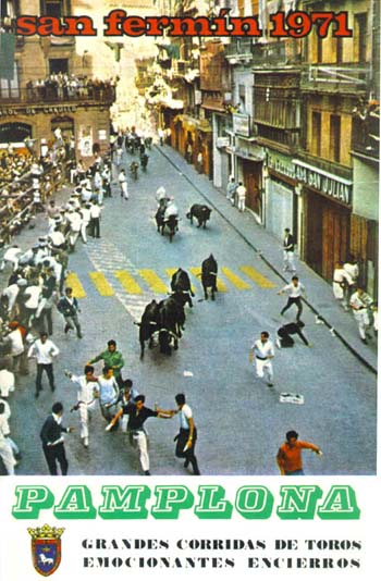 Official San Fermín 1971 cartel poster