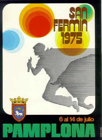 Official San Fermín 1975 cartel poster