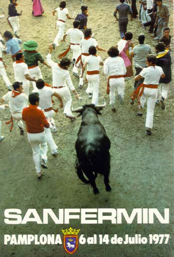 Official San Fermín 1977 cartel poster