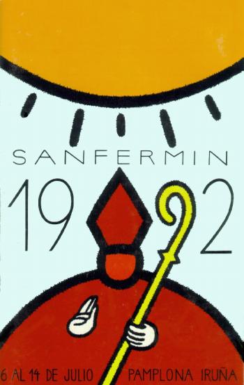 Official San Fermín 1992 cartel poster