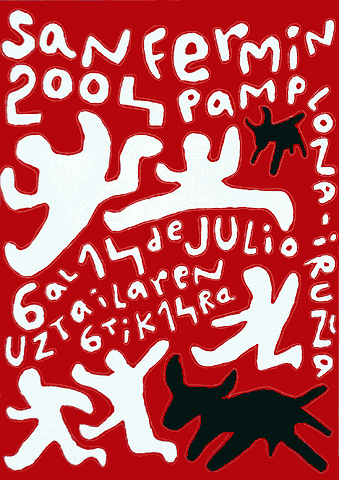 Official San Fermín 2004 cartel poster