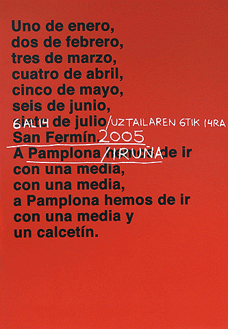 Official San Fermín 2005 cartel poster