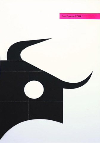 Cartel de San Fermín 2007: Toro-Lija, by Javier Morón Belso