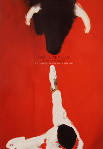 Cartel de San Fermín 2008: Con tacto, by Miguel Ángel Antoñanzas Remón