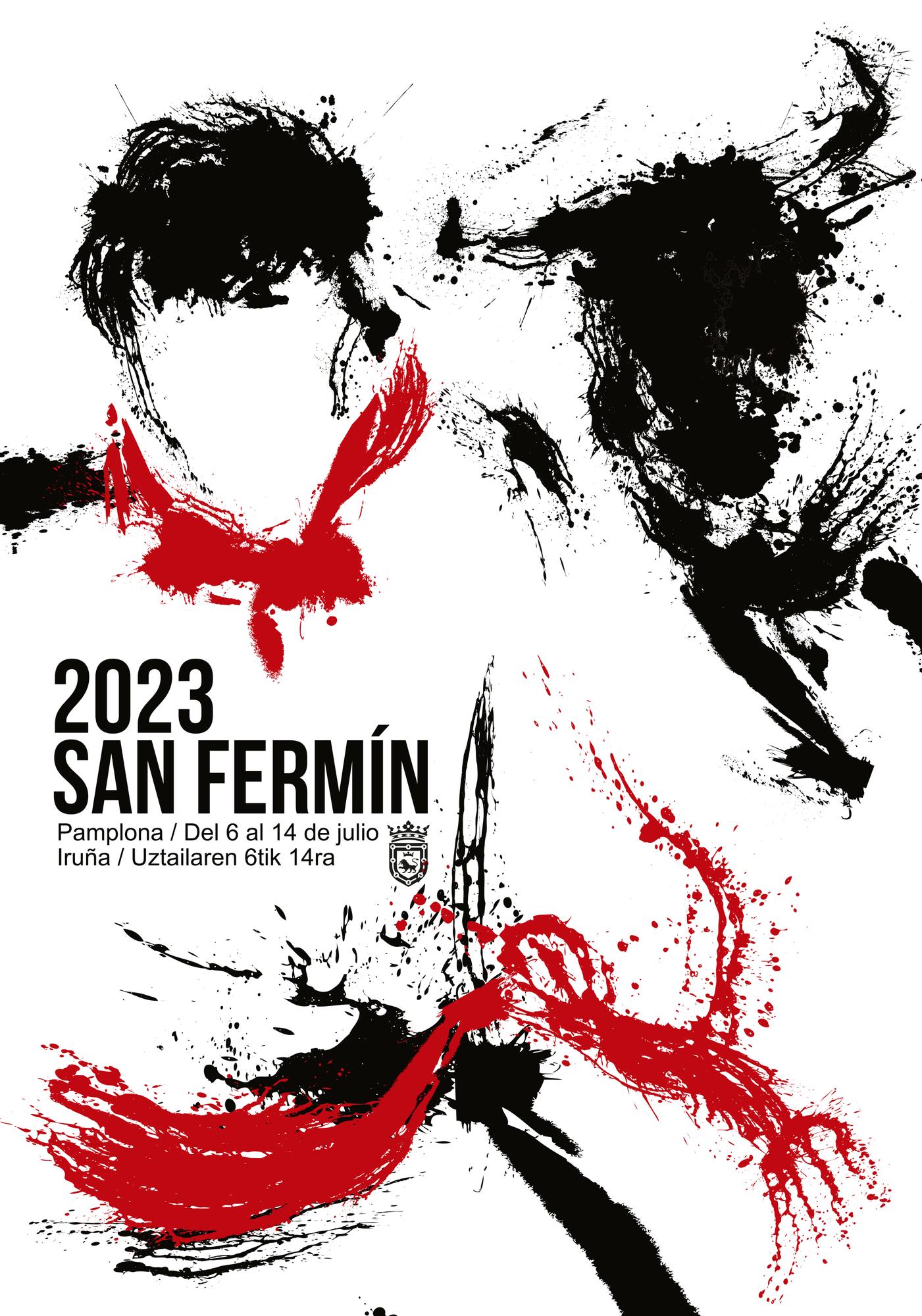 Official San Fermín 2023 cartel poster