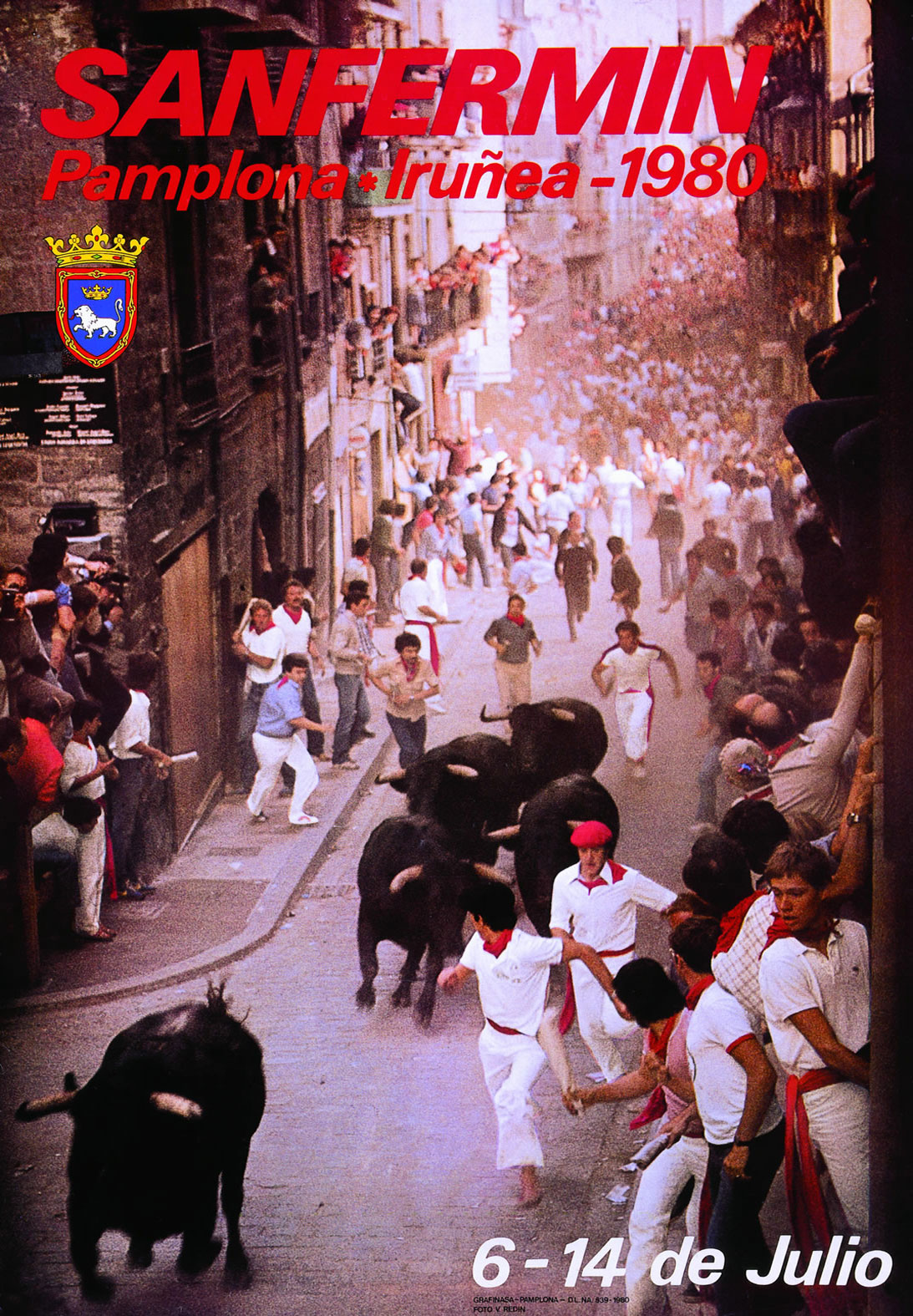 Cartel de San Fermín 1980 por Valentín Redin