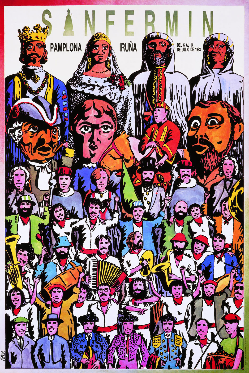 Cartel de San Fermín 1983 por Jaume Bach