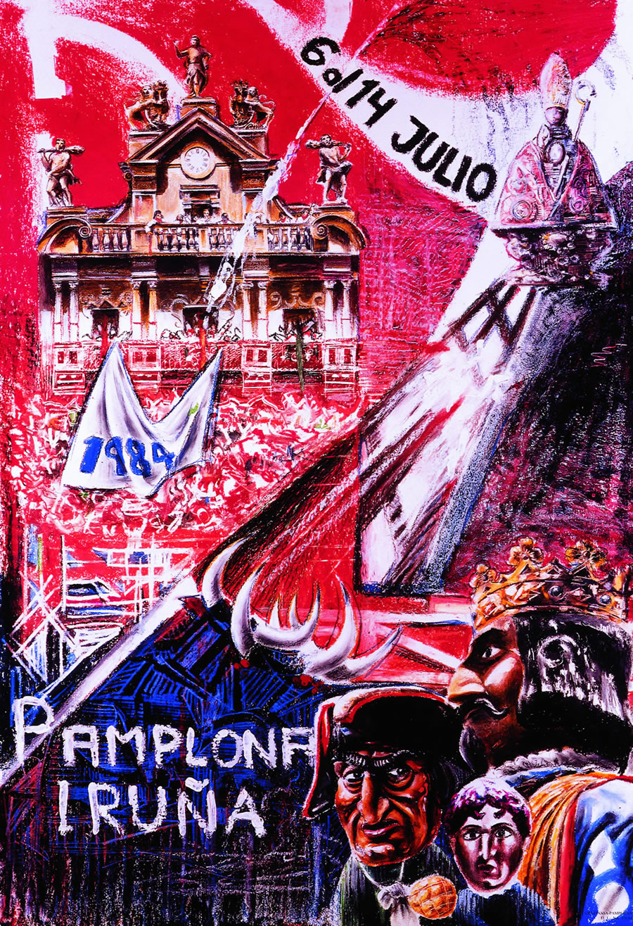Cartel de San Fermín 1984 por Francisco Bastida Marchiñena