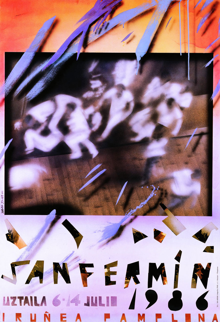 Cartel de San Fermín 1986 por Xabier Idoate Iribarren