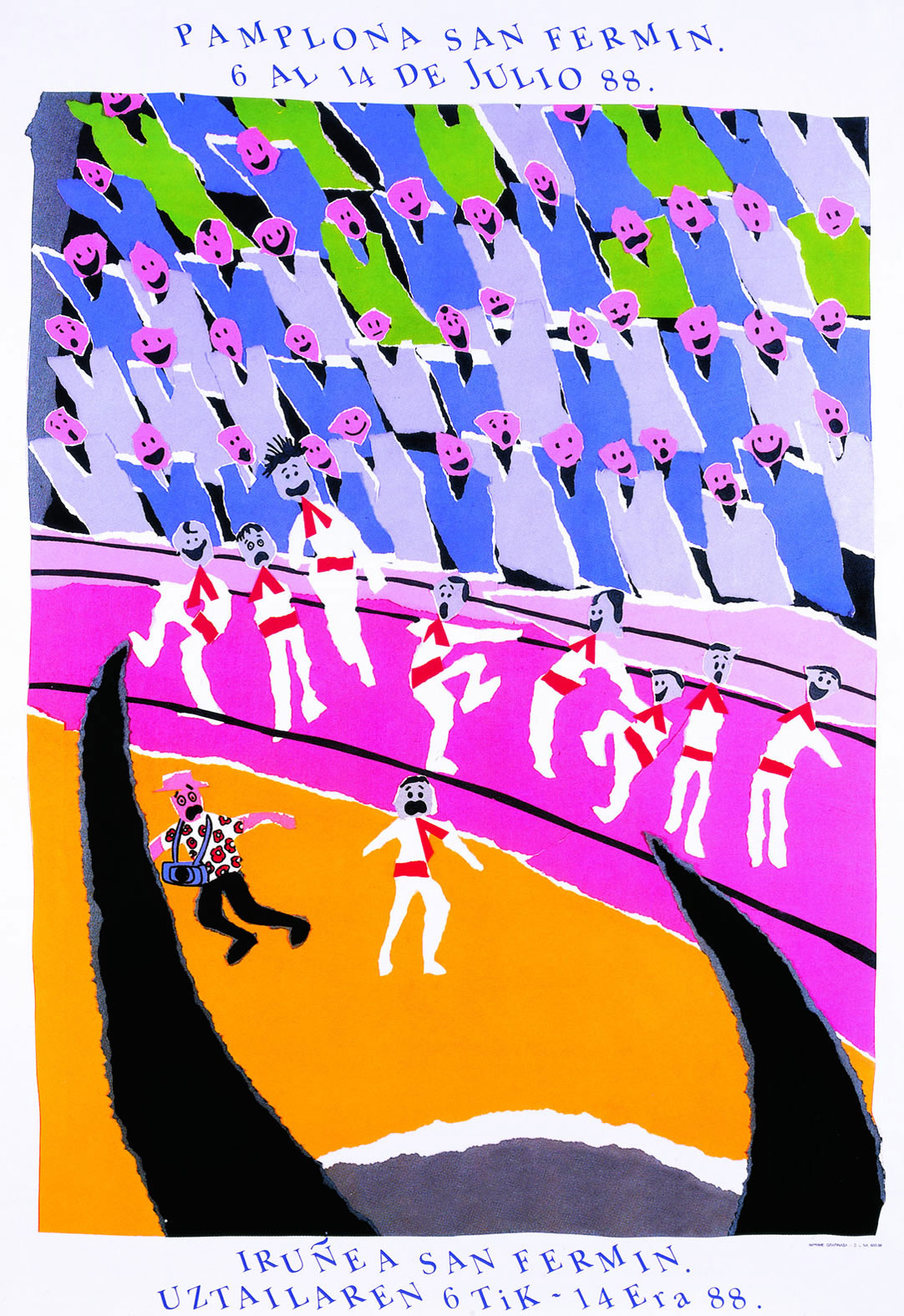 Cartel de San Fermín 1988 por Umberto Dos Santos Franca