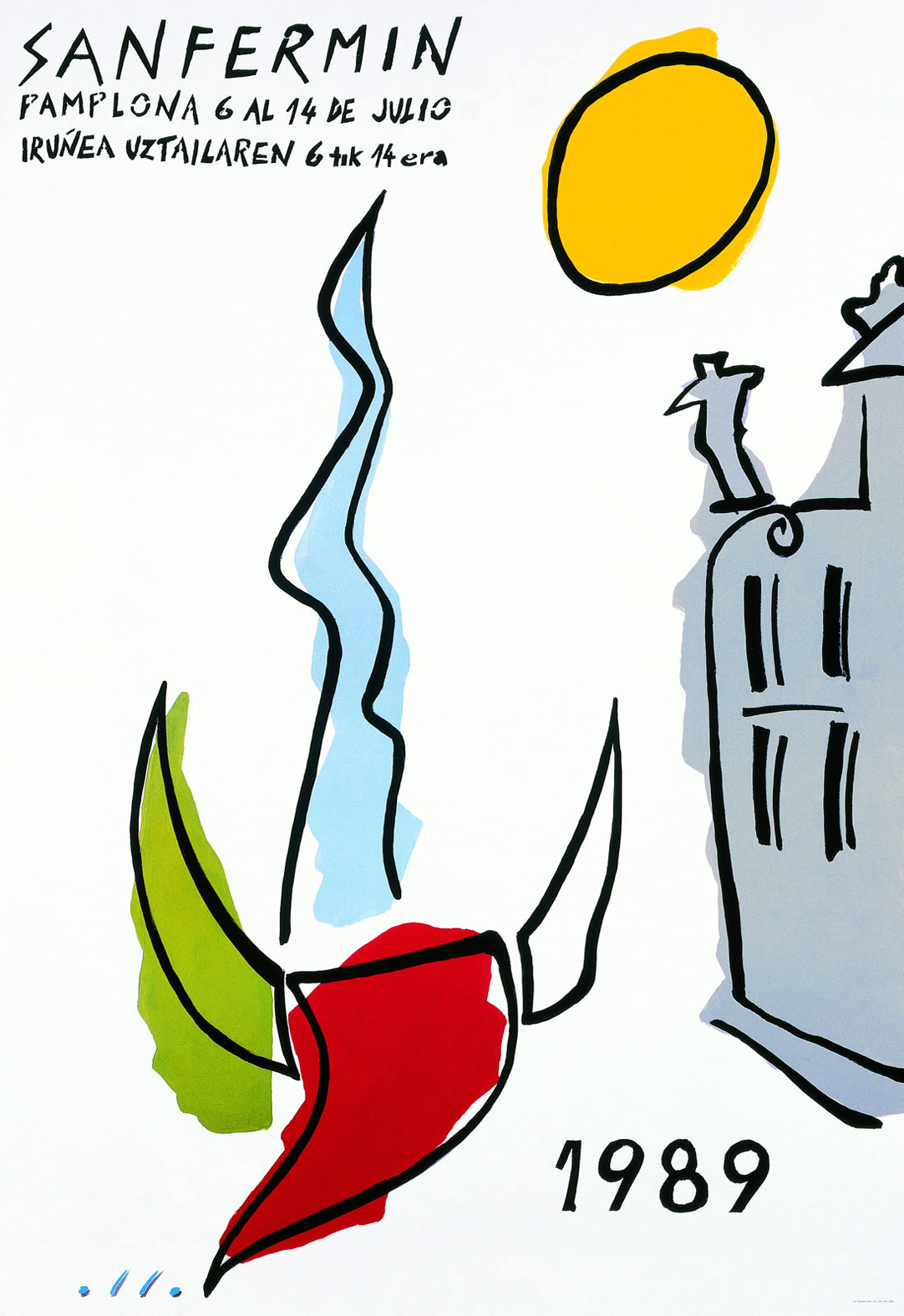 Cartel de San Fermín 1989 por J. Luis y Alberto Ollo Casas