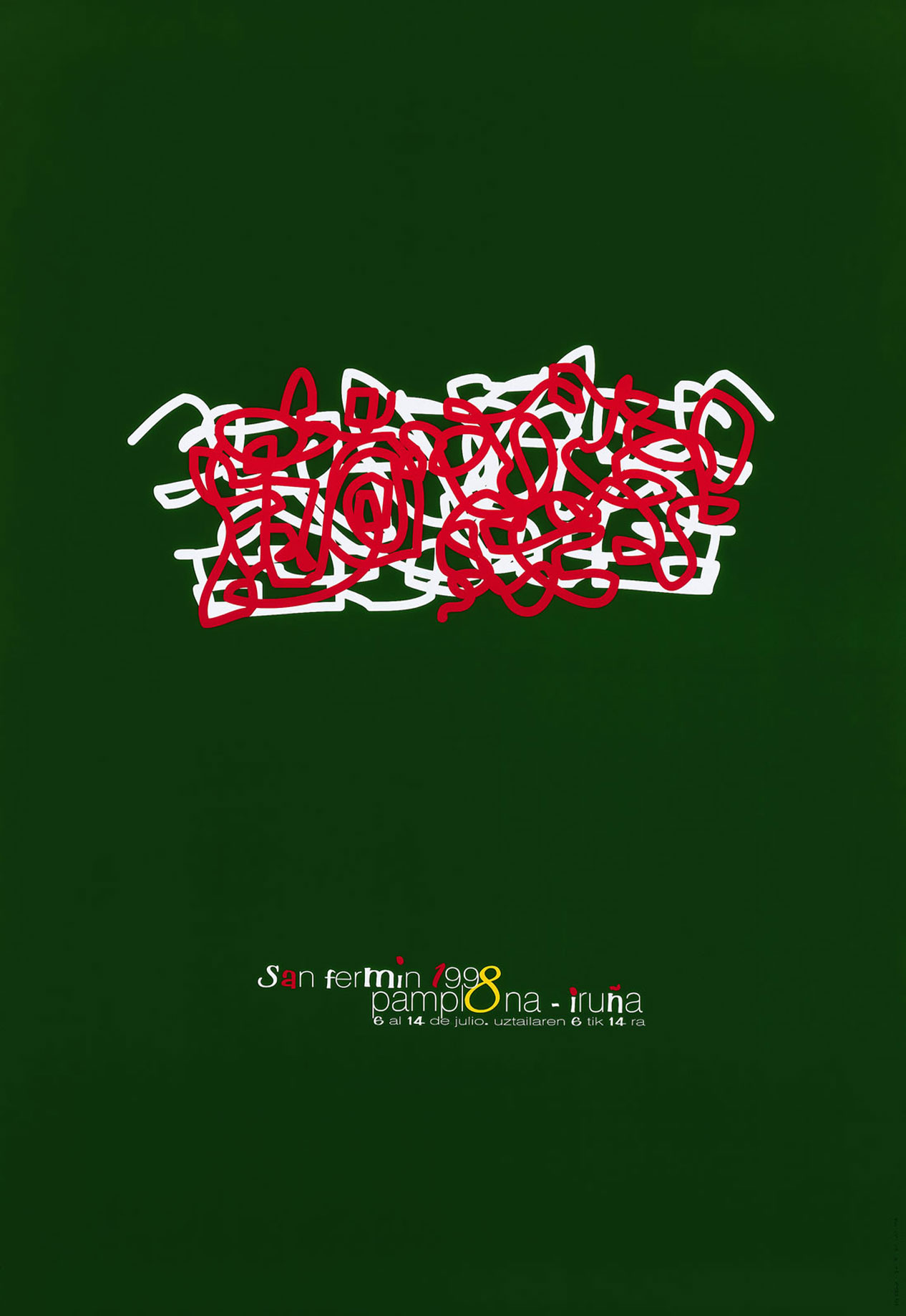 Cartel de San Fermín 1998 por Xabier Idoate Irigoyen