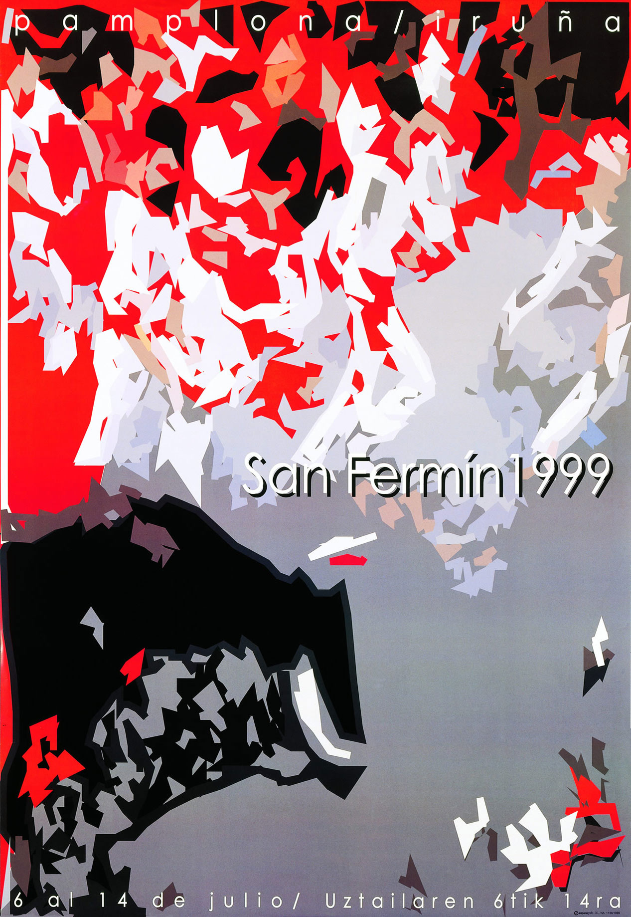 Cartel de San Fermín 1999 por Juan Jesús Viscarret Garro