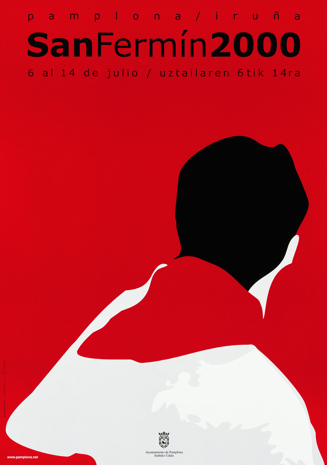 Cartel de San Fermín 2000 por Enrique de Antonio Sebrián