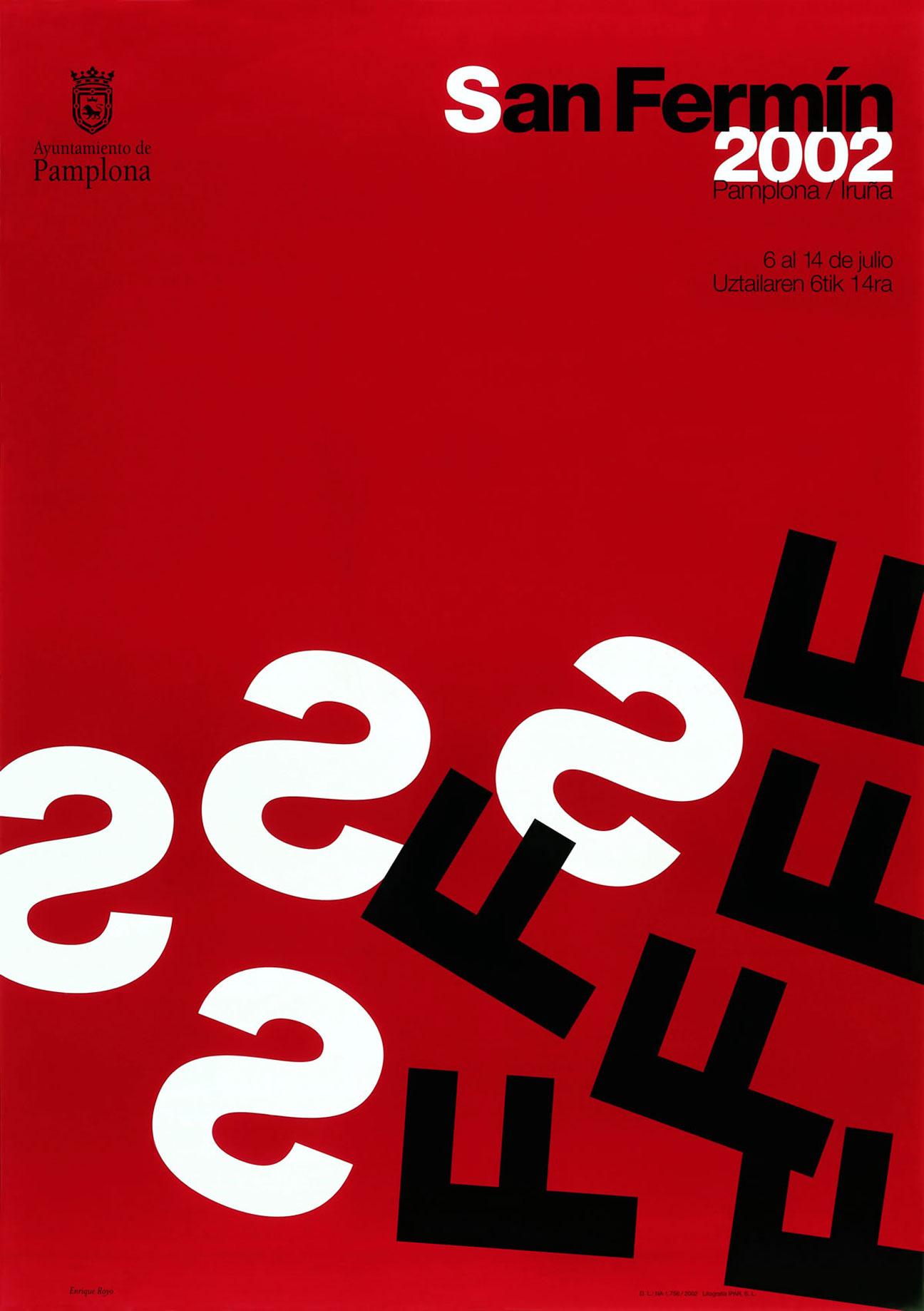 Cartel de San Fermín 2002 por Enrique Royo Romeo
