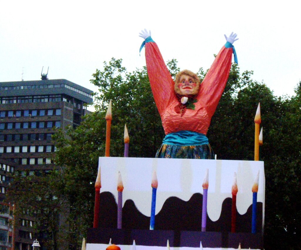 Marijaia figure, the mascot of Bilbao's Aste Nagusia Semana Grande festival