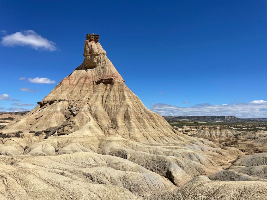 Castildetierra clay pinnacle rising over the Bardenas Reales badlands, Navarra