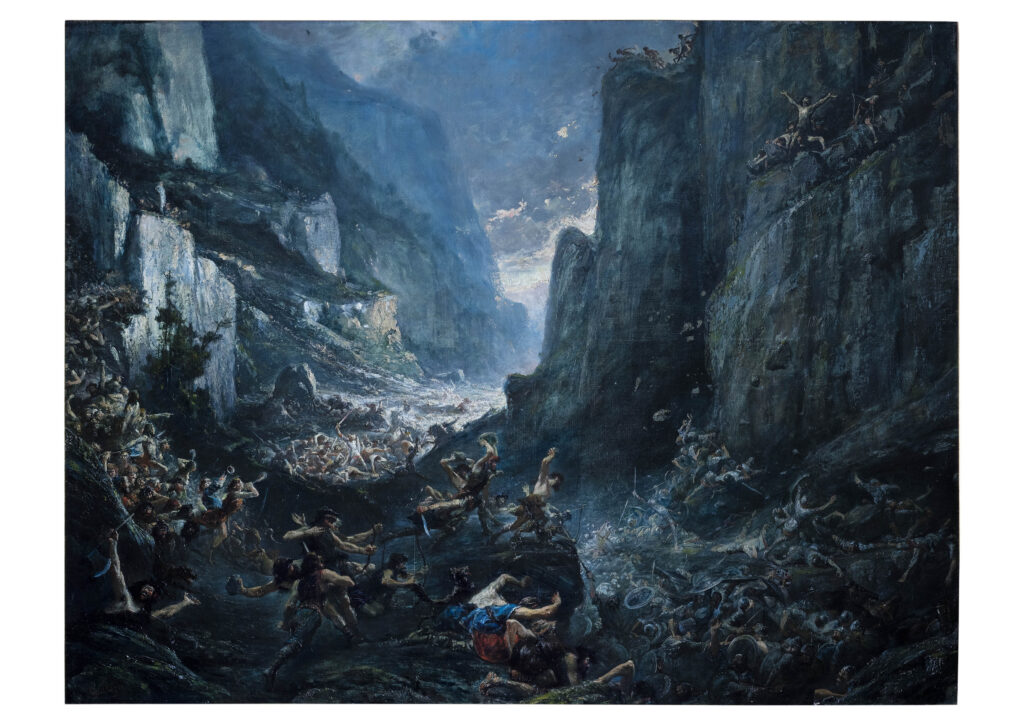 Gustave Dore painting of the Roland Roncesvalles ambush in the Pyrenees pass