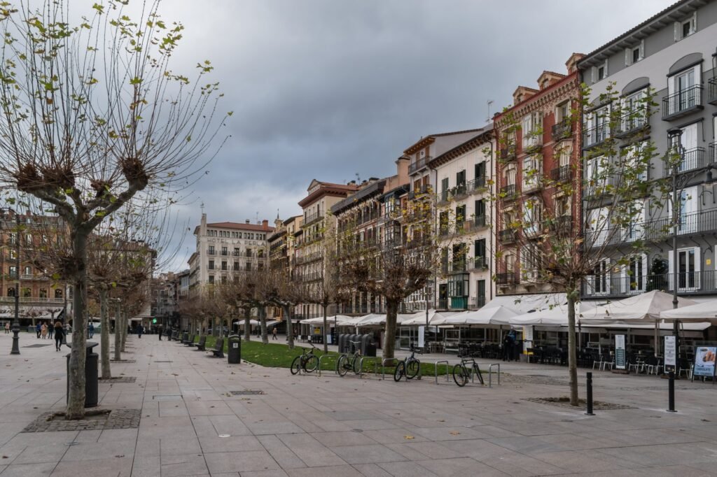 Plaza del Castillo in Pamplona, one minute from Hotel Europa