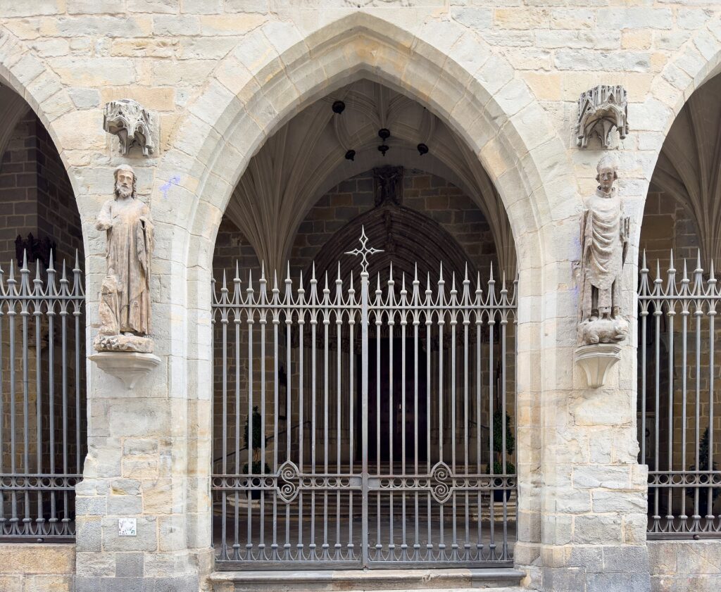 Gothic exterior of Iglesia de San Saturnino in Pamplona old town