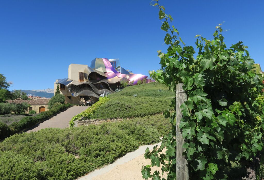 Frank Gehry's titanium Hotel Marqués de Riscal at the City of Wine, Elciego