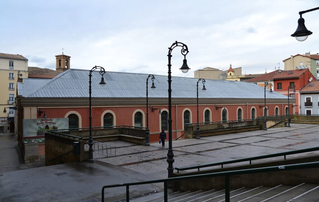 Side view of the Mercado de Santo Domingo market building, Pamplona