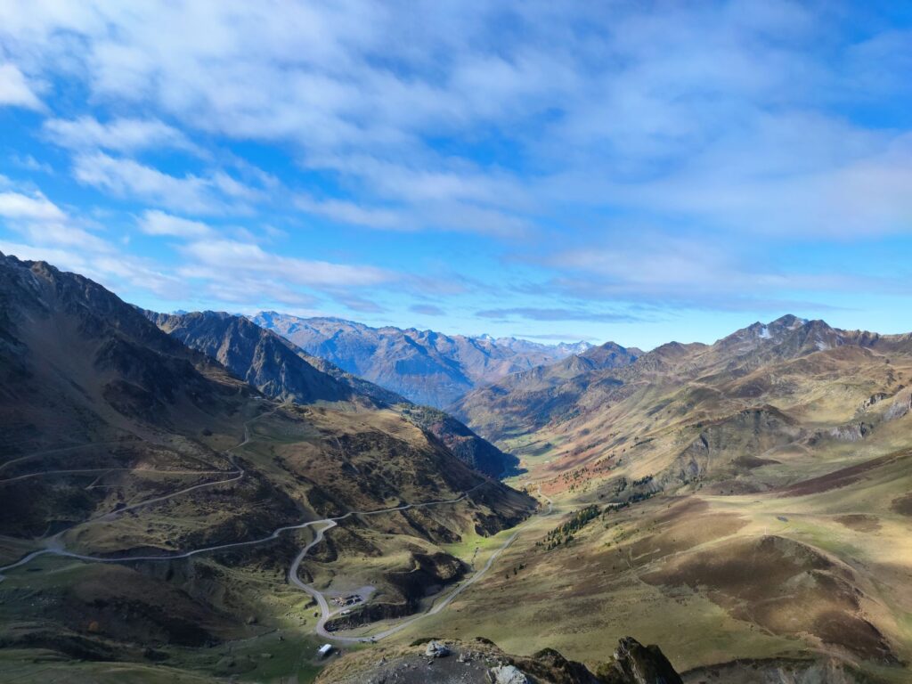 The Pyrenees mountains under a clear sky, the range that shapes northern Navarra geography